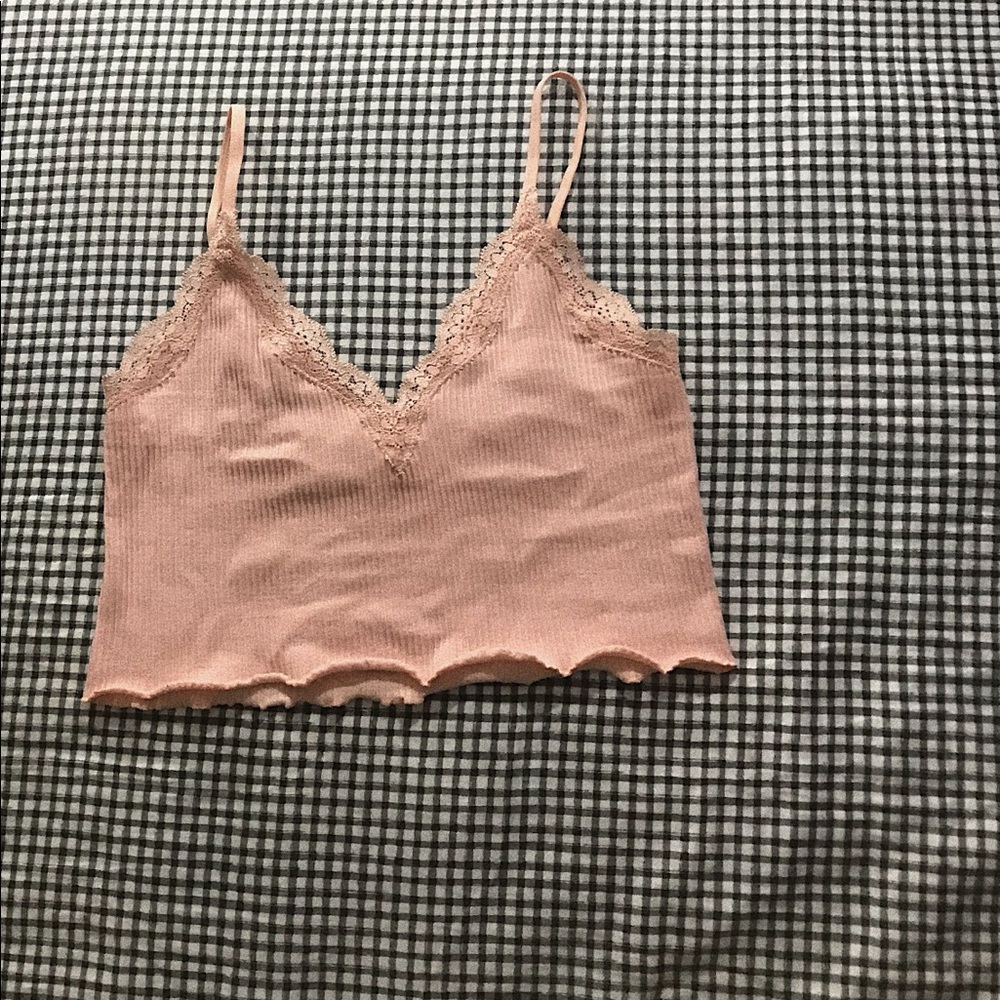 Pink crop top cami